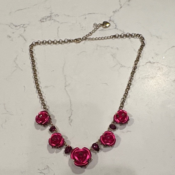 Betsey Johnson Jewelry - Betsey Johnson Fuchsia Rose Necklace